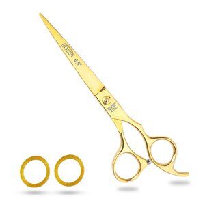 NIXCER PROFESSIONAL SERIES RAZOR EDGE KEY SCREW HAIR CUTTING SCISSOR (Gold) 6.5"